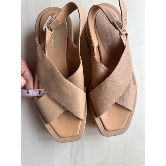 Paloma Barcelo beige Madidi slingback wedge sandals size 40/ US 9.5 - Picture 10 of 14
